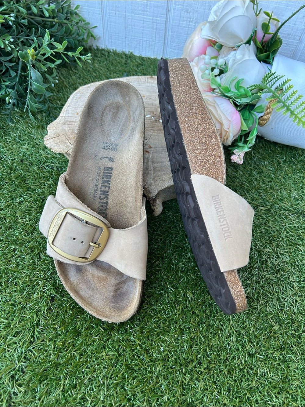 Birkenstock🍂Madrid BIG buckle leather sandals sandcastle size 38US 7-7.5 - Picture 6 of 16